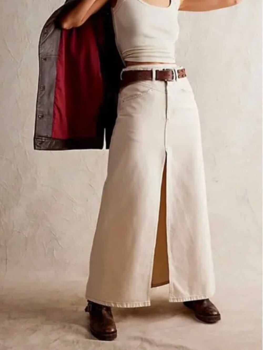 We the Free Come As You Are Denim Maxi Skirt